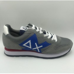 Sneakers tom nylon mesh patch gray and blue royal