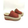 Wedge sandals red brick