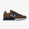 Sneakers tom nylon mesh patch brown and blue