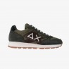 Sneakers Yaki nylon mesh army green and patch brown