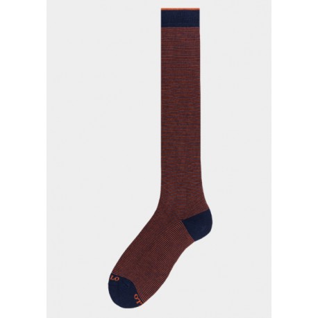 Socks men made in italy micro strip dark red