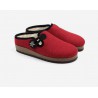 Boiled wool slippers woman Red