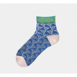 Socks woman made in italy anklets soft print light blue