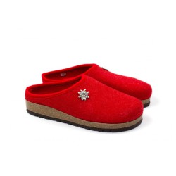 Red Boiled wool slippers woman
