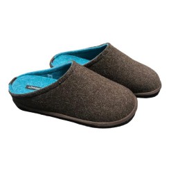 Boiled wool slippers man grey