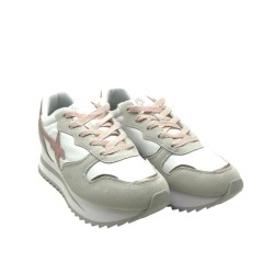 suede and technical fabric sneakers grey-pink W6yz