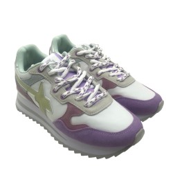 lilac suede and technical fabric sneakers W6yz